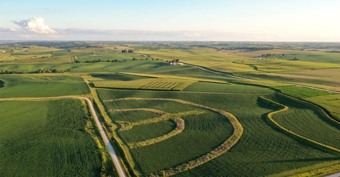 Aeriel view of prairie strips