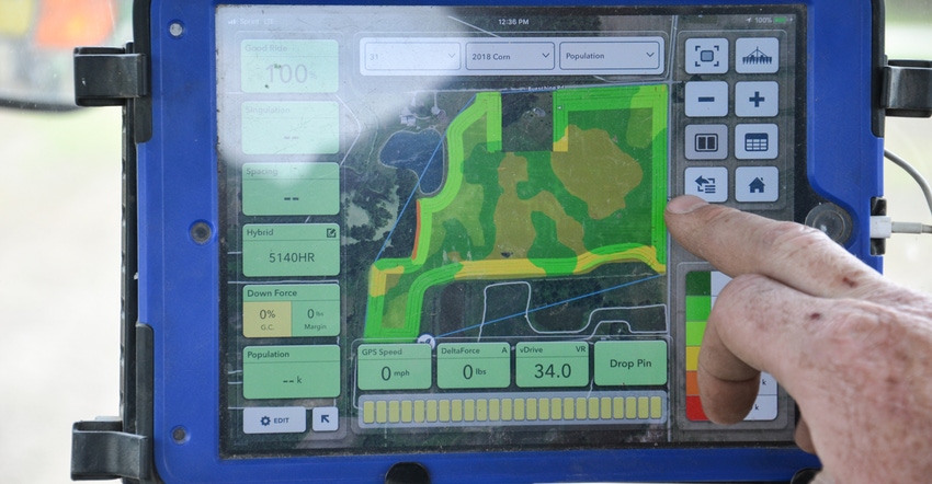 harvest data touch screen