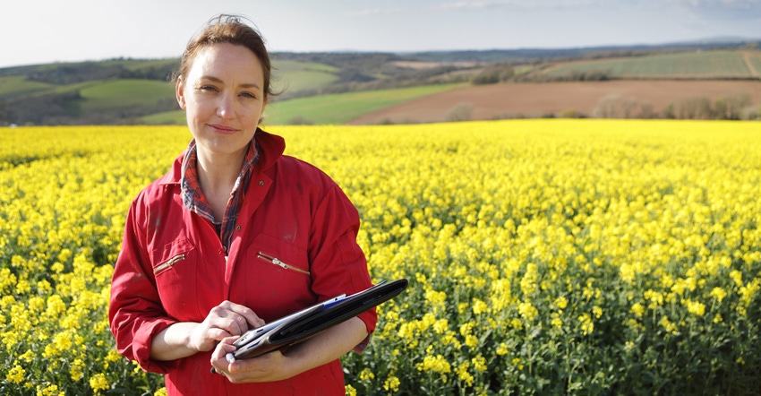 Female farmer in field Female farmer in field