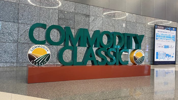 The 2024 Commodity Classic sign at entrance