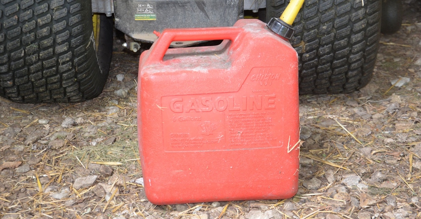 red gasoline container