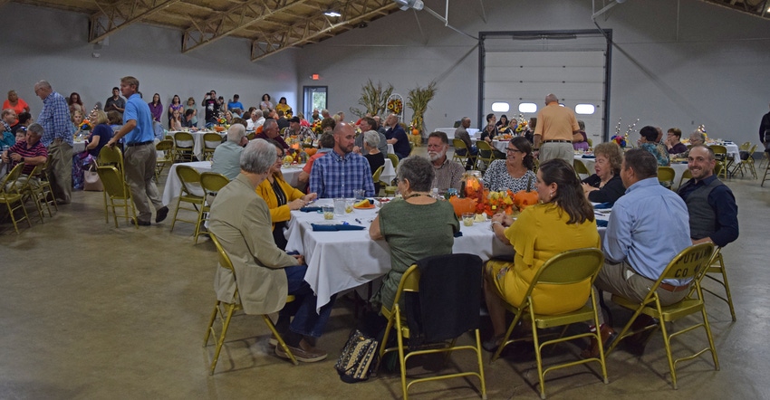 attendees at a farm-to-fork dinner in Putnam County, Ind.