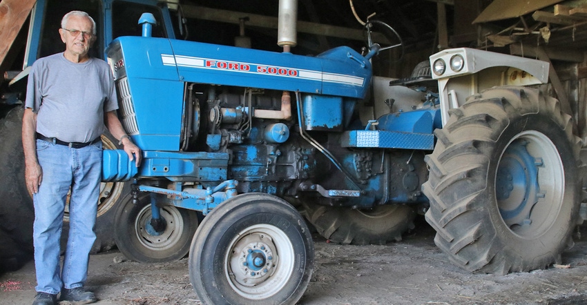 Lloyd Zastrow and his Ford 5000 tractor 