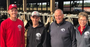 Lloyd and Daphne Holterman, owners of Rosy-Lane Holsteins, pictured with partners partners Jordan Matthews and Tim Strobel