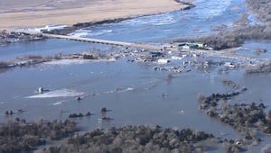 Flooded town in Nebraska