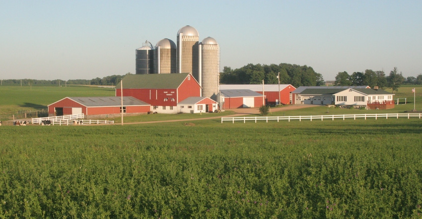 Farm and cornfield