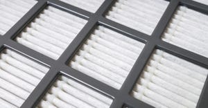 Close up of the fibers in a HEPA (High Efficiency Particulate Air) filter 