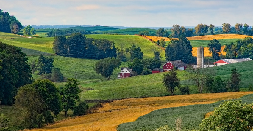 Wide landscape of a countryside