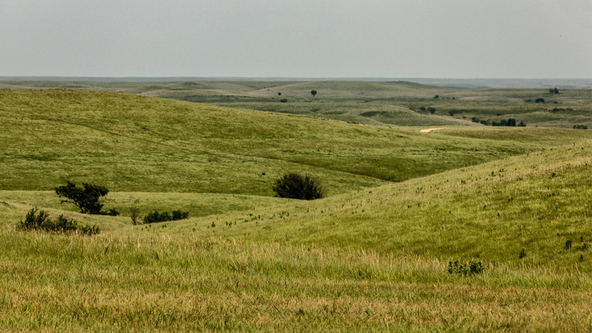 Prairie and rolling hills in Kansas Prairie and rolling hills in Kansas
