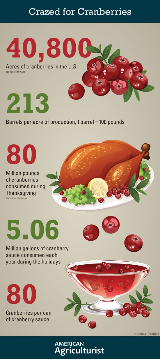Infographic shows statistics on U.S. production of cranberries