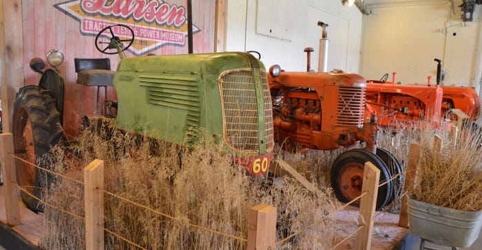 Tractors on display at the Lester F. Larsen Tractor Test and Power Museum 