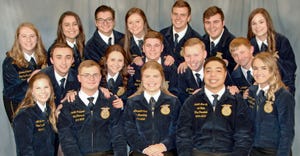 The 2019-2020 Missouri FFA officers posing for a group photo