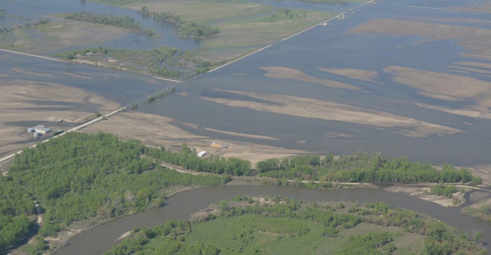 aerial of Scott Olson's flooded farmland aerial of Scott Olson's flooded farmland