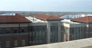 view looks south and west from the fifth floor of the Purdue Agricultural and Biological Engineering Building
