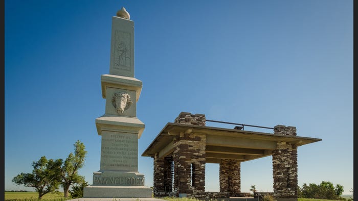 memorial commemorating Pawnee Rock  in Kansas history