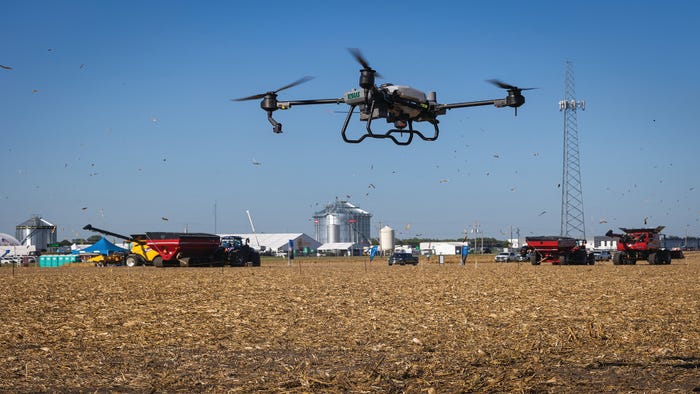 drone above field