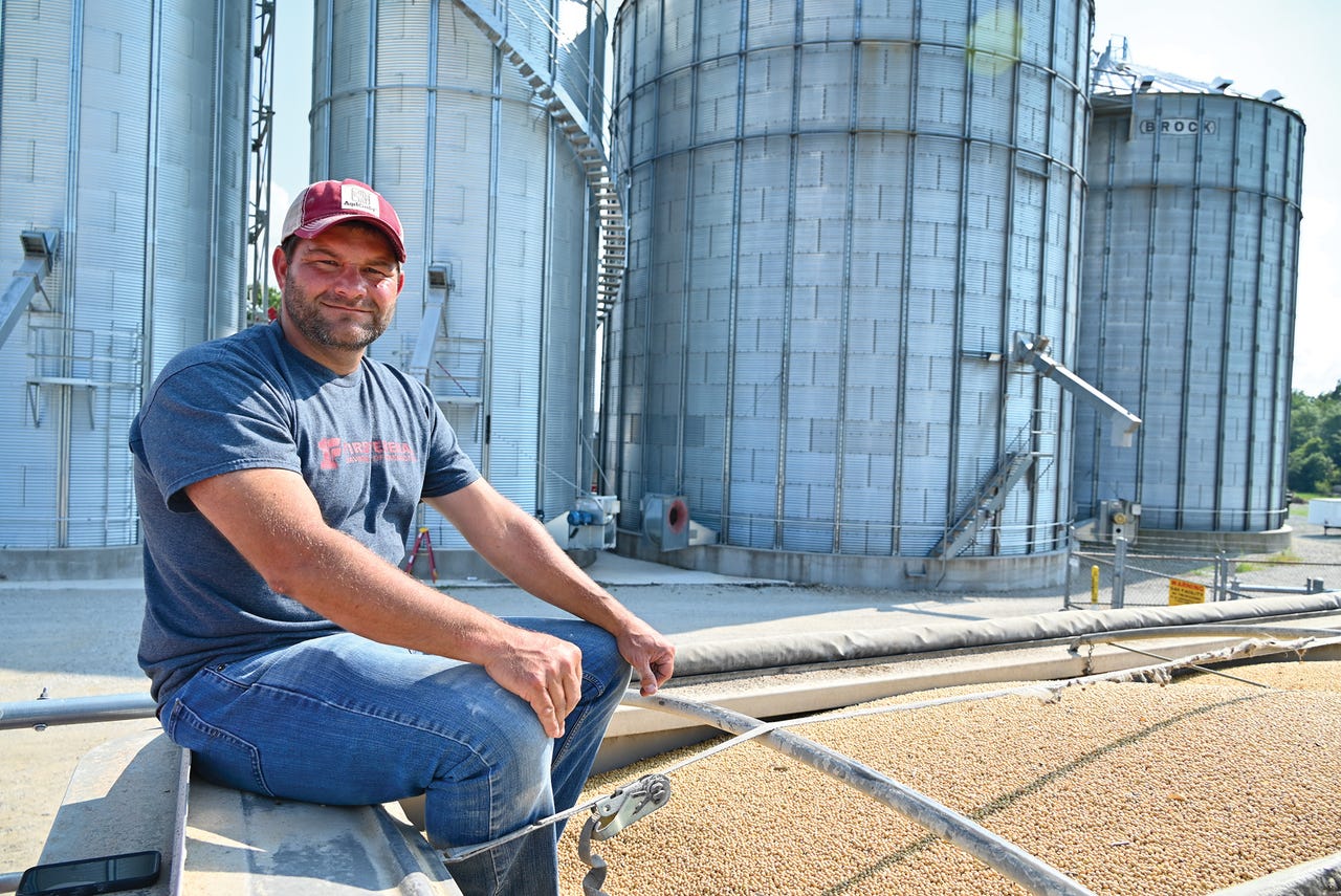Brandon Cardinal by grain bins