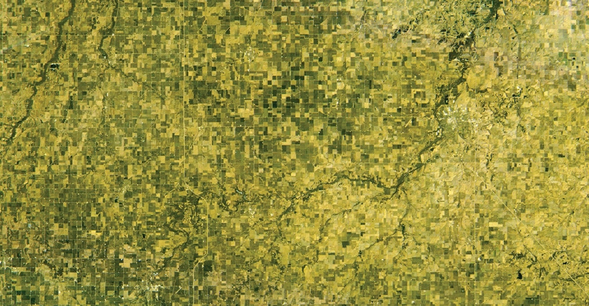 satellite hyperspectral image of farms 