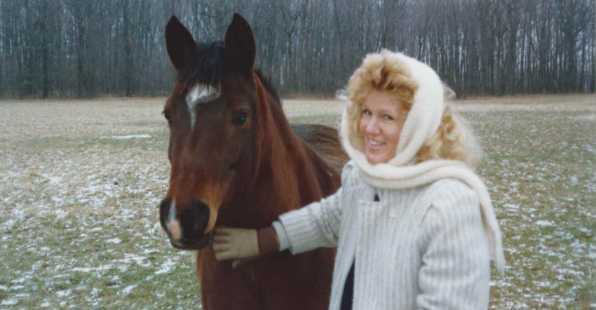 the late Sandra Boone and a horse
