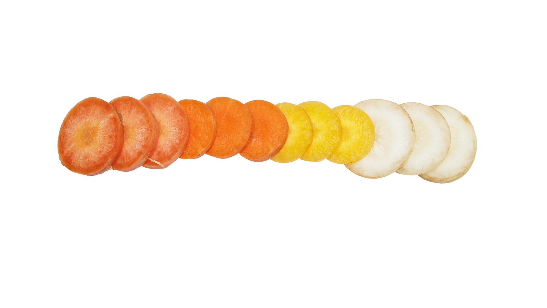 white, yellow and orange carrots