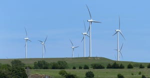 Wind turbine farm in western Kansas