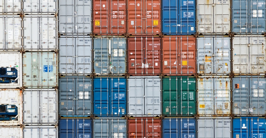 Stacked cargo containers Stacked cargo containers