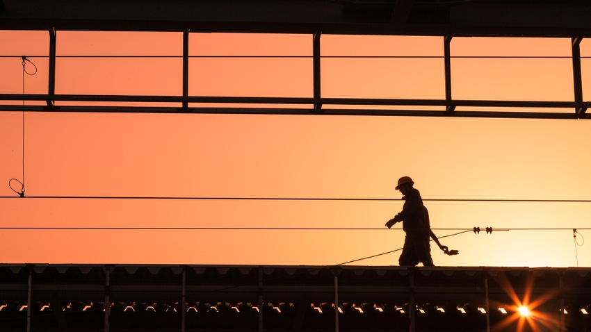 Construction sunset