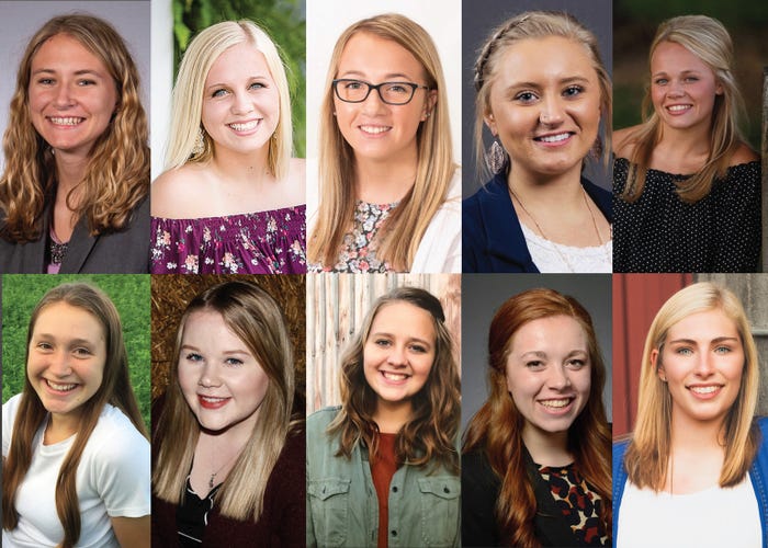 Ten finalists for the 67th Princess Kay of the Milk Way contest 