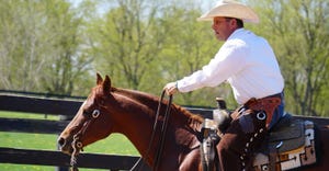 Steve Lantvit riding a horse