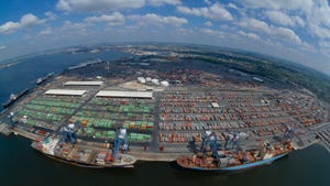 Aerial view of Port of Baltimore