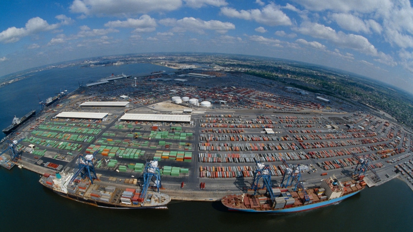 Aerial view of Port of Baltimore