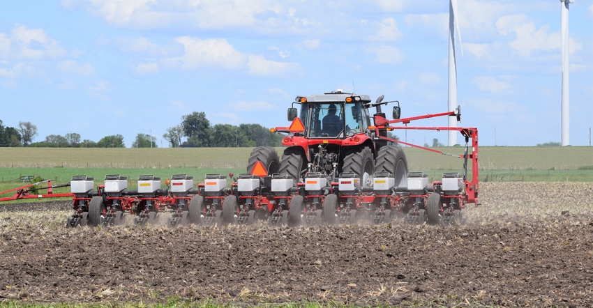 a planter in the field