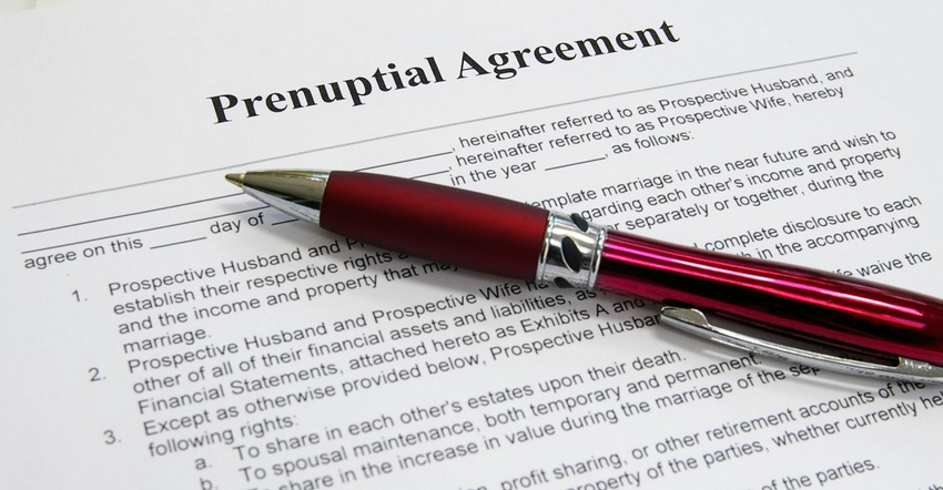 prenuptial agreement pen and paperwork