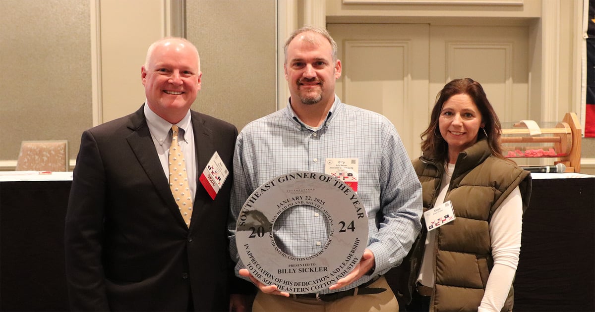 Billy Sickler honored as Southeastern Ginner of the Year