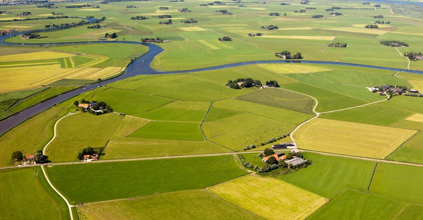aeriel vies of farmland and waterways