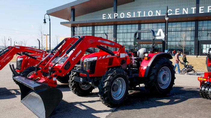 Massey Ferguson tractors greet visitors to the 2024 New York Farm Show