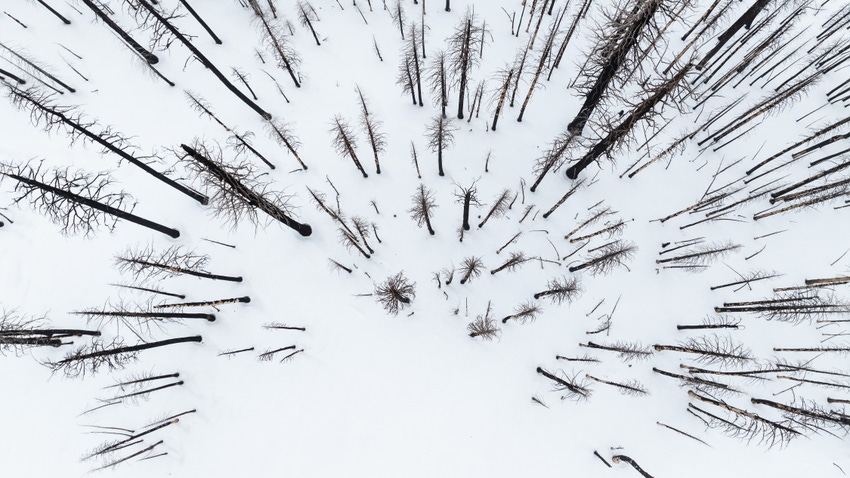 Drone photo of snow