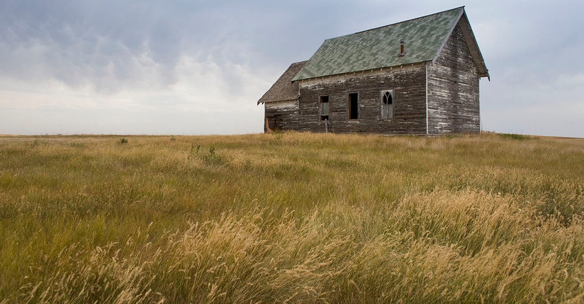 Abandoned church in McKenzie County, North Dakota