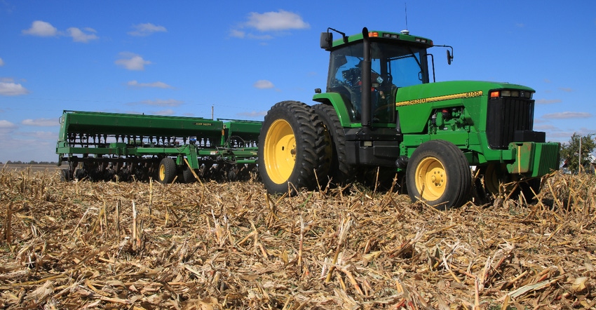 tractor planting cover crops