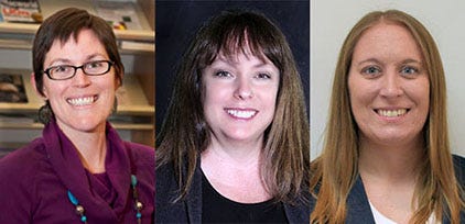 Photos of ARS scientists From left to right, Heather Allen, Jo Anne Crouch and Sara Lupton.
