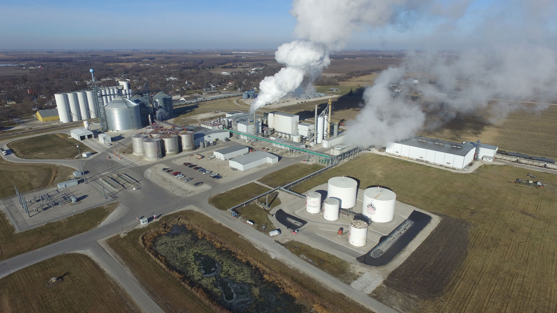 Courtesy of Corn, LP - Aerial view of ethanol plant Corn, LP in Goldfield, Iowa