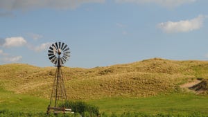 Windmill and hills