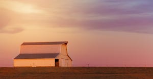 Midwest barn at sunset