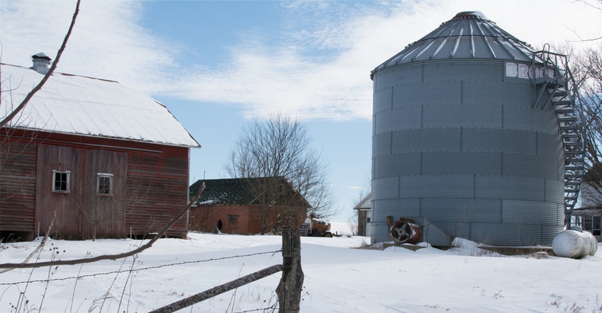 Farm in snowy winter Farm in snowy winter