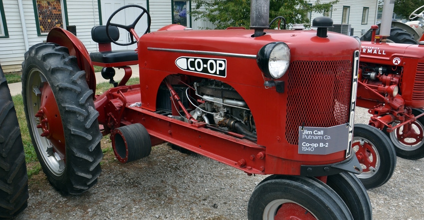 red B2 Co-op tractor