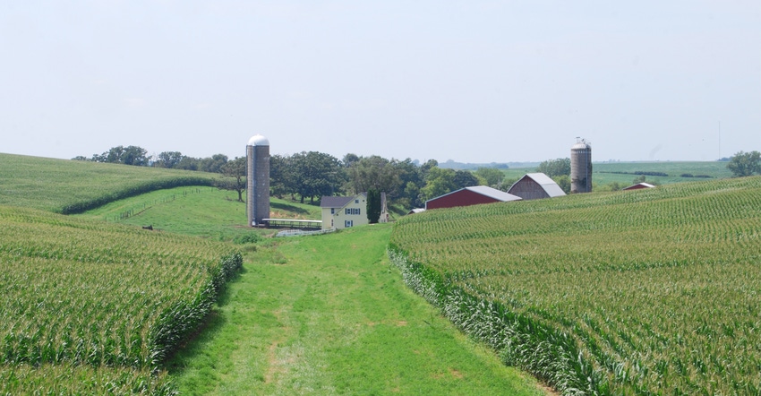 Cornfields, silos and barn Cornfields, silos and barn