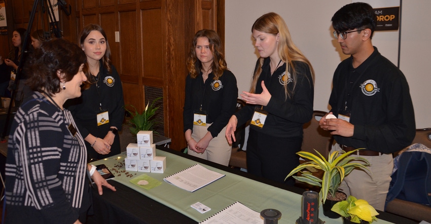 Purdue Ag Dean Karen Plaut visits with students