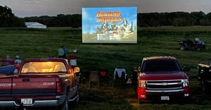 John and Susan Nelson's, who farm near Monroe, drive-in movie theater