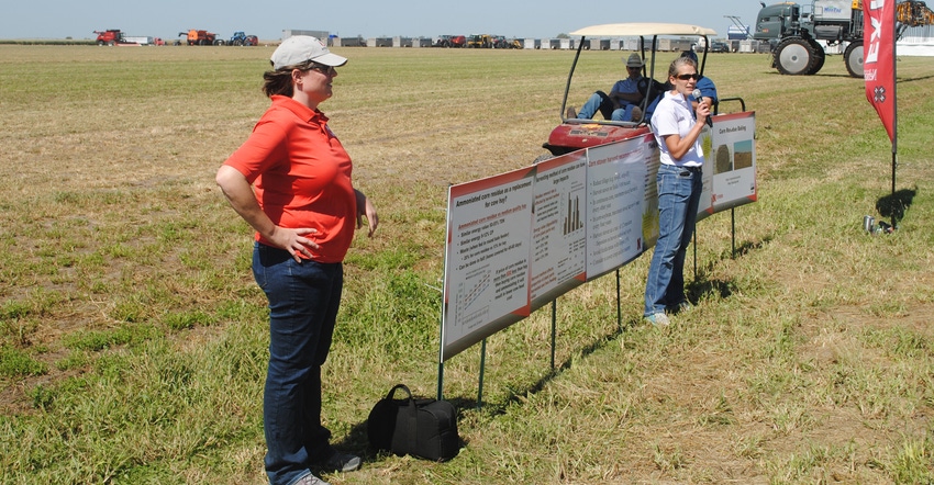Nebraska Extension beef systems specialist, Mary Drewnoski (left) and Nebraska Extension educator, Jenny Rees, discussed util