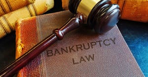gavel on bankruptcy law book